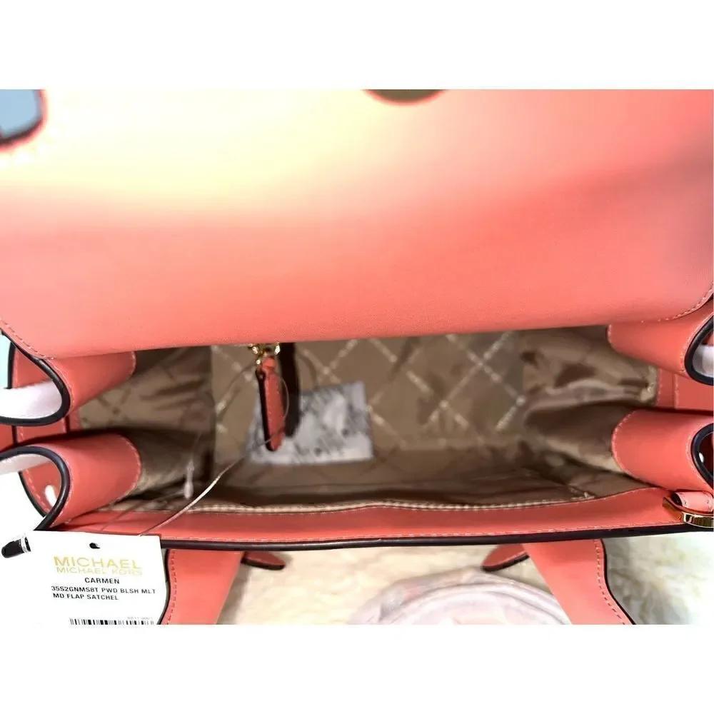 🔥🎁NWT! | Michael Kors CARMEN Flap Satchel Handbag Med Blush Msrp:$558.00
